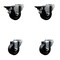 Service Caster 3'' Phenolic Wheel Swivel Bolt Hole Caster Set with 2 Posi Lock Brakes, 4PK SCC-BH20S314-PHS-PLB-2-S-2 - alternate 1